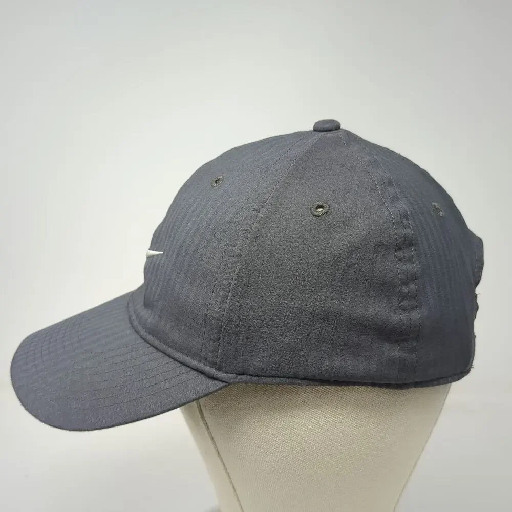 Nike Baseball Cap Gray OSFM Slideback Swoosh Golf Herringbone Curved Bill hat